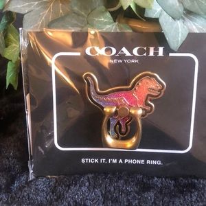 NEW Coach Rexy Dinosaur Metal Grip Phone Ring